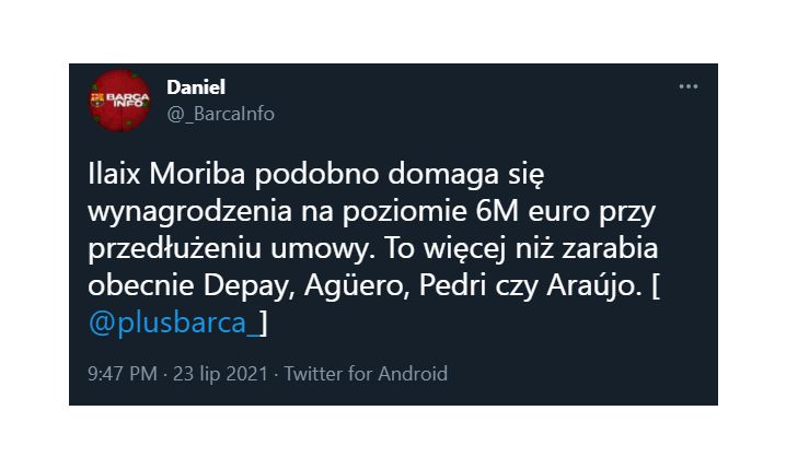 Tyle podobno CHCE ZARABIAĆ Ilaix Moriba w Barcy!